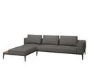 Grid Lounge Sofa, Armlehne rechts, Granit, Ohne Schutzhülle