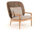 Kay Highback Lounge Chair, Brindle, Fife Rainy Grey, Ohne Ottoman