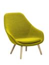 About A Lounge Chair High AAL 92, Hallingdal 420 - gelb, Eiche lackiert, Mit Sitzkissen