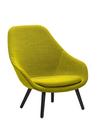 About A Lounge Chair High AAL 92, Hallingdal 420 - gelb, Eiche schwarz lackiert, Mit Sitzkissen
