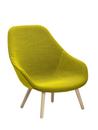 About A Lounge Chair High AAL 92, Hallingdal 420 - gelb, Eiche geseift, Ohne Sitzkissen