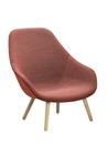 About A Lounge Chair High AAL 92, Steelcut Trio 515 - rosa, Eiche lackiert, Ohne Sitzkissen