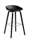 About A Stool AAS 32, Barvariante: Sitzhöhe 74 cm, Eiche schwarz gebeizt / Edelstahl, schwarz