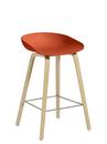 About A Stool AAS 32, Küchenvariante: Sitzhöhe 64 cm, Eiche geseift, Orange