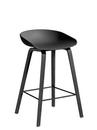 About A Stool AAS 32, Küchenvariante: Sitzhöhe 64 cm, Eiche schwarz lackiert, Soft black
