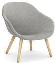 About A Lounge Chair Low AAL 82, Hallingdal - warmgrau, Eiche lackiert, Ohne Sitzkissen