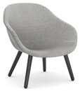 About A Lounge Chair Low AAL 82, Hallingdal - warmgrau, Eiche schwarz lackiert, Ohne Sitzkissen