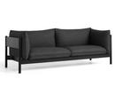 Arbour Sofa, Re-wool 198 - schwarz/natur, Buche schwarz lackiert