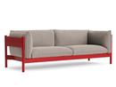 Arbour Sofa, Re-wool 628 - aprikose/schwarz, Buche weinrot lackiert