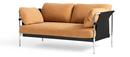 Can Sofa 2.0, Zweisitzer, Stoff Linara 142 - Kork, Chrom