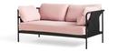 Can Sofa 2.0, Zweisitzer, Stoff Linara 415 - Rosa, Schwarz