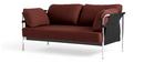 Can Sofa 2.0, Zweisitzer, Stoff Steelcut 655 - Dunkelrot, Chrom