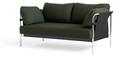 Can Sofa 2.0, Zweisitzer, Stoff Steelcut 975 - Tanne, Chrom