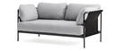 Can Sofa 2.0, Zweisitzer, Stoff Surface by HAY 120 - Hellgrau, Schwarz