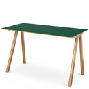 Copenhague Desk CPH90, Eiche lackiert, Linoleum grün