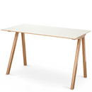 Copenhague Desk CPH90, Eiche lackiert, Linoleum off-white