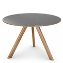 Copenhague Round Table CPH20, Ø 120 x H 74, Eiche lackiert, Linoleum grau