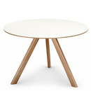 Copenhague Round Table CPH20, Ø 120 x H 74, Eiche lackiert, Linoleum off-white