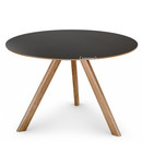 Copenhague Round Table CPH20, Ø 120 x H 74, Eiche lackiert, Linoleum schwarz