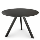 Copenhague Round Table CPH20, Ø 120 x H 74, Eiche schwarz lackiert, Linoleum schwarz