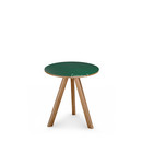 Copenhague Round Table CPH20, Ø 50 x H 49, Eiche lackiert, Linoleum grün