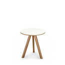 Copenhague Round Table CPH20, Ø 50 x H 49, Eiche lackiert, Linoleum off-white