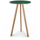 Copenhague Round Table CPH20, Ø 70 x H 105, Eiche lackiert, Linoleum grün
