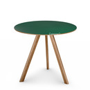 Copenhague Round Table CPH20, Ø 90 x H 74, Eiche lackiert, Linoleum grün