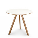 Copenhague Round Table CPH20, Ø 90 x H 74, Eiche lackiert, Linoleum off-white