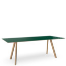 Copenhague Table CPH30, L 200 x B 90 x H 74, Eiche lackiert, Linoleum grün