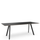 Copenhague Table CPH30, L 200 x B 90 x H 74, Eiche schwarz lackiert, Linoleum schwarz