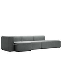 Mags Sofa mit Récamière, Armlehne links, Hallingdal 166 - schwarz/weiß
