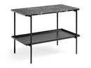 Rebar Table, H 55 x B 75 x T 44 cm, Tischplatte Marmor / Tablett Stahl pulverbeschichtet schwarz