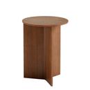 Slit Beistelltisch Holz, H 47 x Ø 35 cm, Walnut lacquered