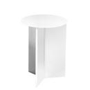 Slit Beistelltisch Metall, H 47 x Ø 35 cm, White powder coated