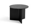 Slit Table, Wood, H 35,5 x Ø 45 cm, Black lacquered