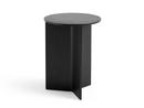 Slit Table, Wood, H 47 x Ø 35 cm, Black lacquered