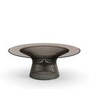 Platner Couchtisch, groß (Durchmesser 107 cm), Bronze, metallic, Bronziertes Glas