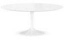 Saarinen Couchtisch rund, groß (Höhe 38/39 cm, ø 91 cm), weiß, Laminat weiß