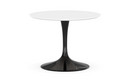 Saarinen Couchtisch rund, klein (Höhe 36/37 cm, ø 51 cm), schwarz, Laminat weiß