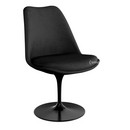 Saarinen Tulip Stuhl, nicht drehbar, gepolsterte Innenschale und Sitzkissen, schwarz, Black (Eva 138)