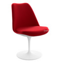 Saarinen Tulip Stuhl, drehbar, gepolsterte Innenschale und Sitzkissen, weiß, Bright Red (Tonus 130)