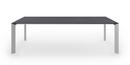 Nori Esstisch, Fenix grau Bromo mit schwarzer Kante, L 166-260 x B 100 cm, Aluminium eloxiert
