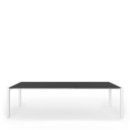 Sushi Esstisch, Laminat schwarz, L 177-288 x B 90 cm, Aluminium weiß lackiert