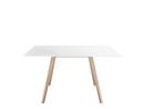Pilo, 139 x 139 cm, Beine naturfarben, Tischplatte weiß