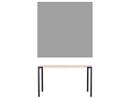 Seiltänzer Tisch, 75 x 120 x 120 cm, Linoleum grau, rot