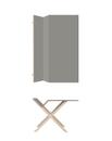 Kant Schreibtisch, 160 cm, 74 cm, FU (Sperrholz, Birke) Linoleum grau