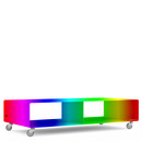 TV Lowboard R 200N, Zweifarbig, Wunschfarbe zweifarbig (RAL Classic), Industrierollen