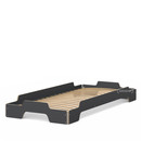 Details Müller Small Living Stapelliege Stapelliege, 90 x 200, CPL anthrazit, Kanten geölt und gewachst, Rollbar