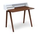 Details Müller Möbelfabrikation PS04/PS05 Sekretär PS04/PS05 Sekretär, B 100 x T 63 cm (PS04), Signalweiß (RAL 9003), Nussbaum geölt, Mit Elektrobox